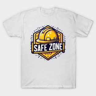 Safe zone construction helmet sign T-Shirt